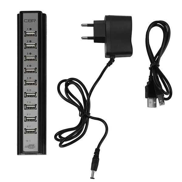 Активный USB концентратор разветвитель хаб USB 2.0 HUB 10-ports CBR CH ...