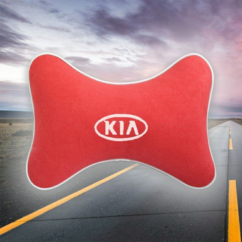 Подушка на подголовник автомобиля из велюра для Kia #1