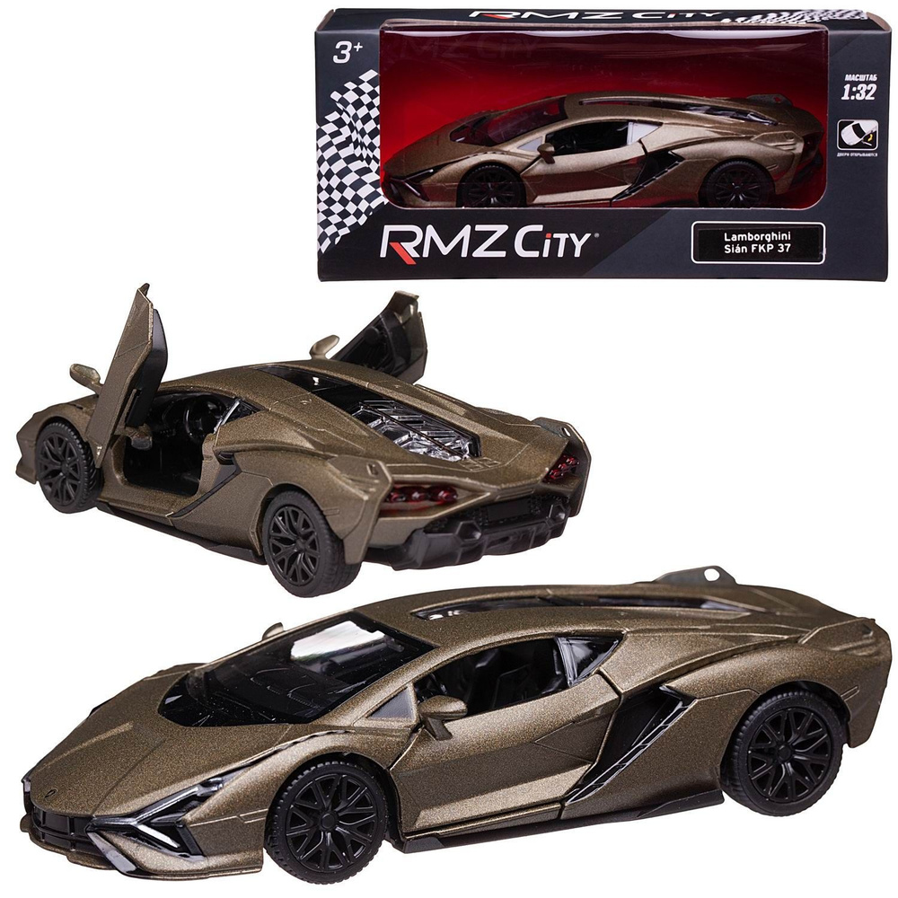 Машина металлическая RMZ City 1:32 Lamborghini Sian, оливковый матовый цвет,  двери открываются - купить с доставкой по выгодным ценам в  интернет-магазине OZON (859874529)