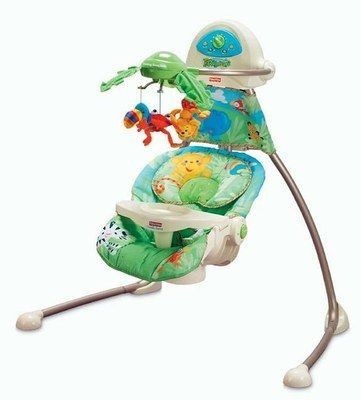 Fisher price переносное кресло качели друзья из тропического леса