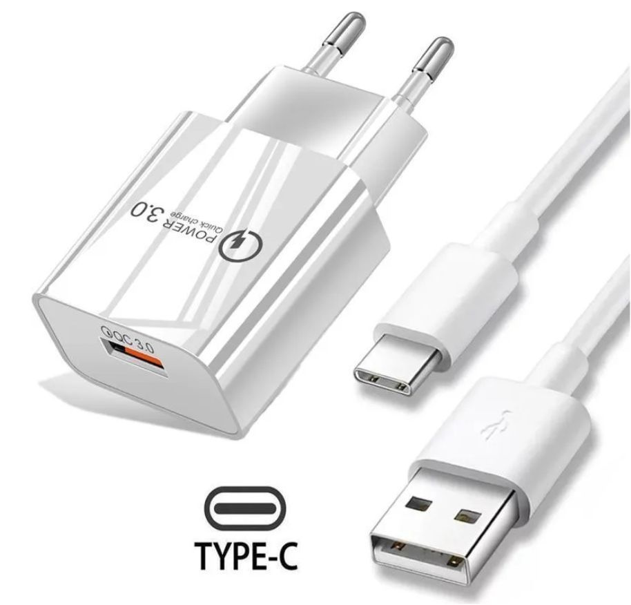 Сетевое зарядное устройство MRM-POWER быстрая зарядка с кабелем Type-C, 18  Вт, USB 3.0 Type-A, Quick Charge 3.0, AFC (Samsung) - купить по выгодной  цене в интернет-магазине OZON (632650288)