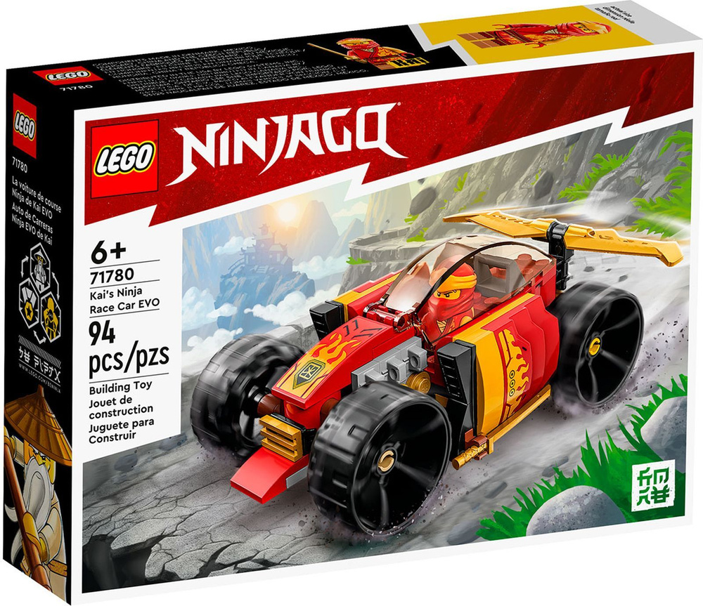 Конструктор детский LEGO Ninjago 71780 Гоночный автомобиль ЭВО ниндзя Кая,  94 деталей, 7+