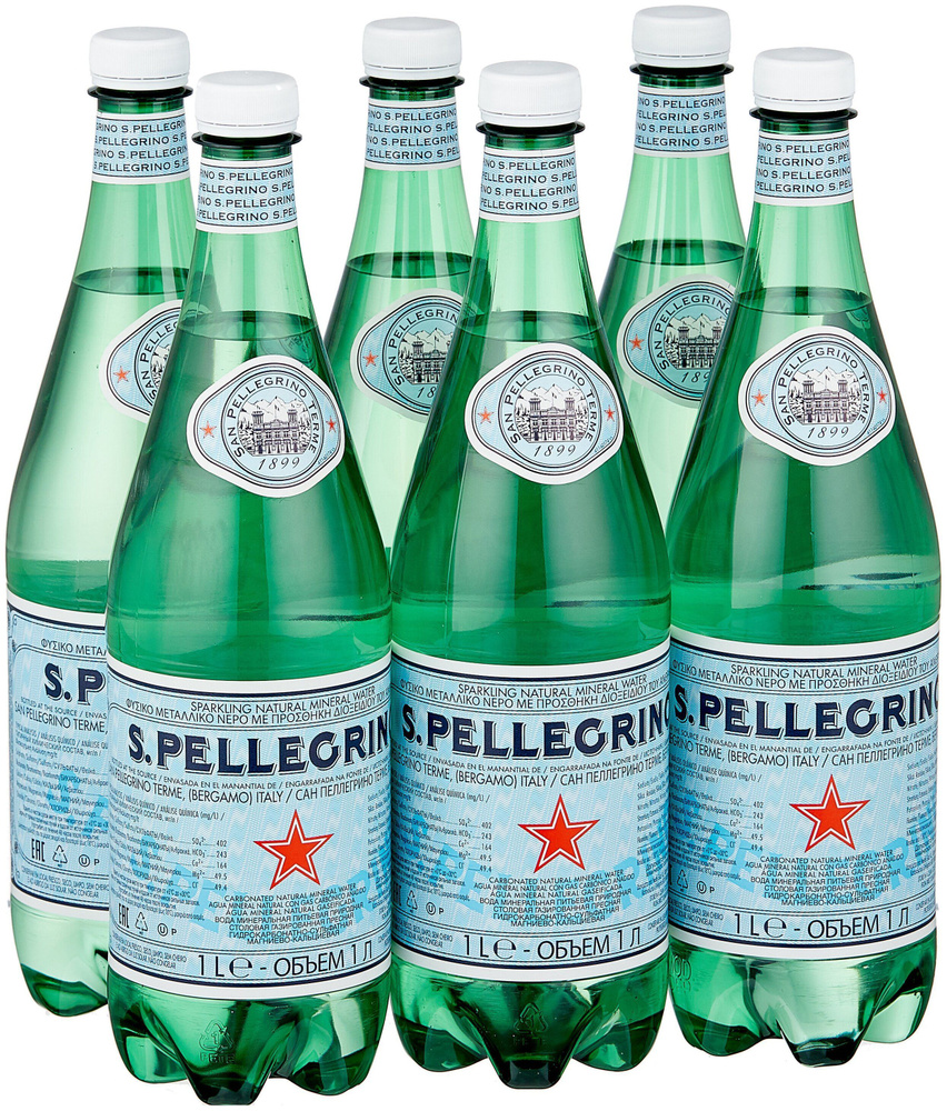 S.Pellegrino Вода Минеральная Газированная 1000мл. 6шт #1