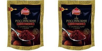 Россия щедрая душа Какао Российский №1 дой-пак, 100 г, 2 шт - купить с ...