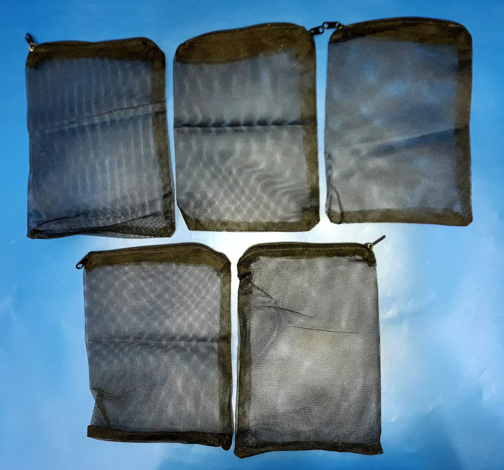 Мешок сетчатый (сетка) 5 шт. черный 16 х 22 см. на молнии для ...