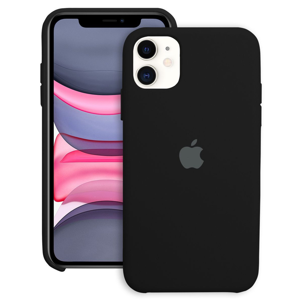 Силиконовый чехол с логотипом Silicone case для iPhone 11 на айфон 11 /  черный (клип кейс, накладка, защитный противоударный) - купить с доставкой  по выгодным ценам в интернет-магазине OZON (539398494)