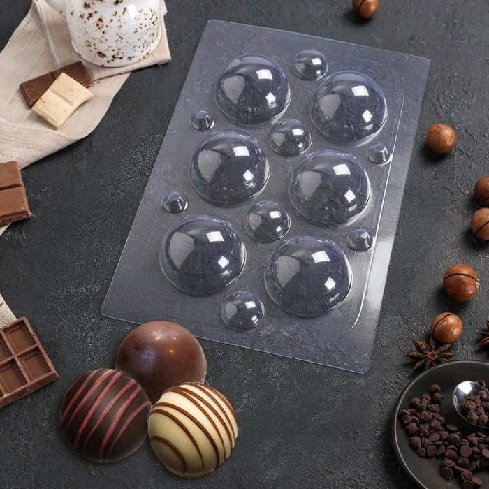 Форма для шоколада и конфет Sima-land "Сферы", 6 см, прозрачный  #1