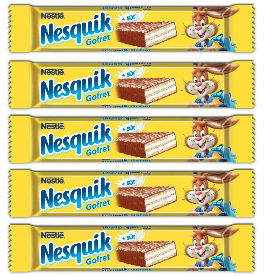 Nestle Nesquik Gofret легендарный батончик из молочного шоколада, вафли и увеличенного количества молока, #1