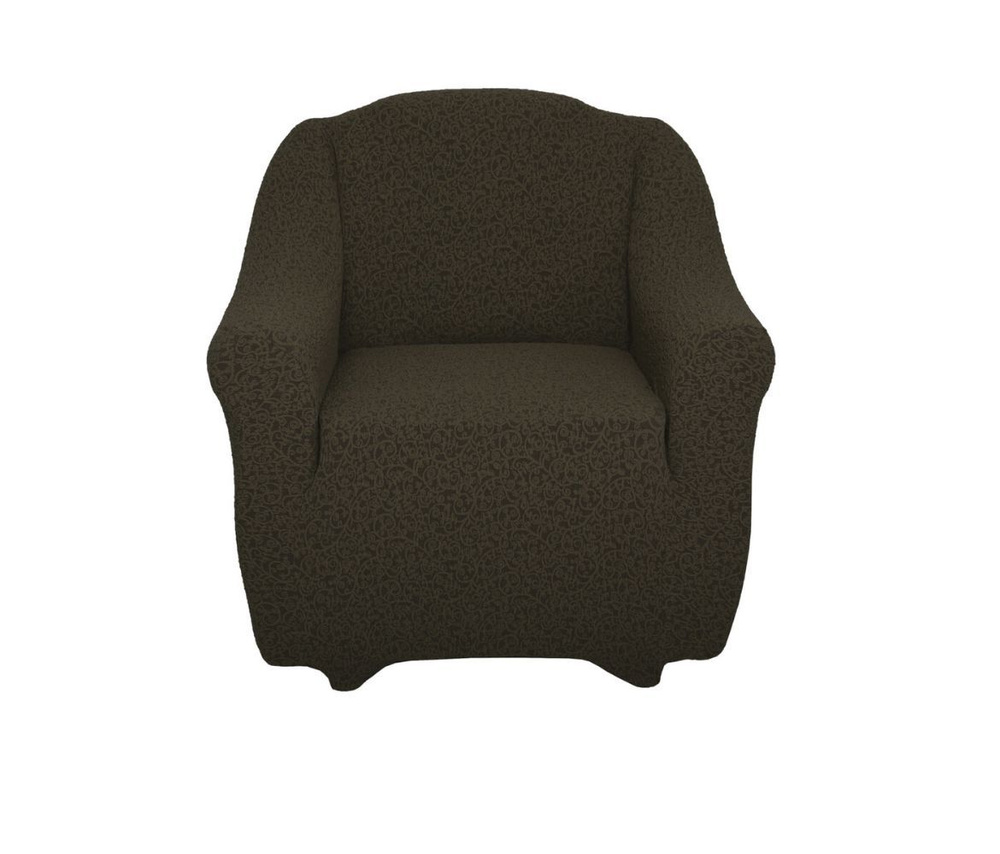 Чехол на кресло без оборки жаккард на резинке универсальный накидка дивандек на кресло  #1