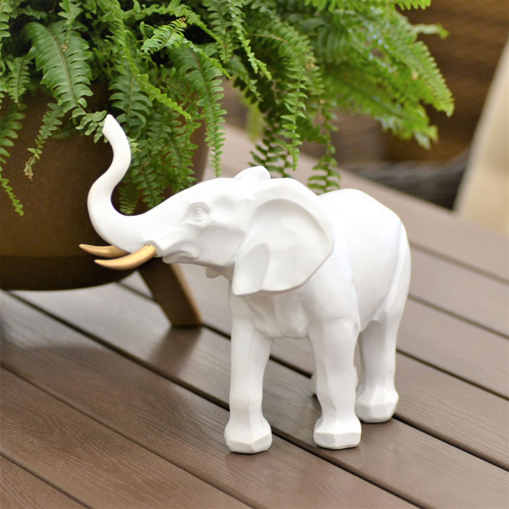 Статуэтка/фигурка декоративная "Белый Слон" для интерьера дома 27 см ...