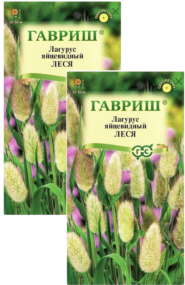 Зайцехвост яйцевидный (Лагурус) Леся, 2 пакета, семена 0,1 гр, Гавриш  #1