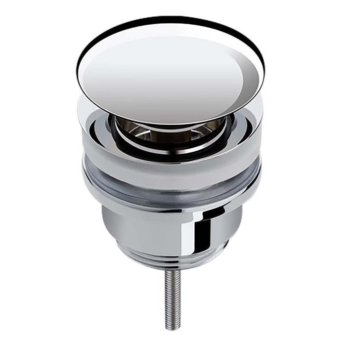 Донный клапан для раковины универсальный, хромированный 1 1/4" клик-клак TIM (выпуск, кнопка для раковины #1