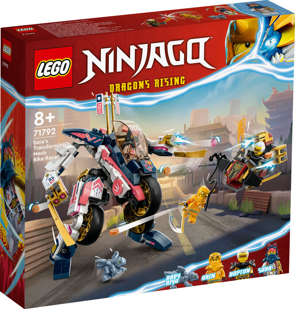 Конструктор LEGO Ninjago Трансформирующийся робот-байк Соры, 384 деталей,  8+, 71792