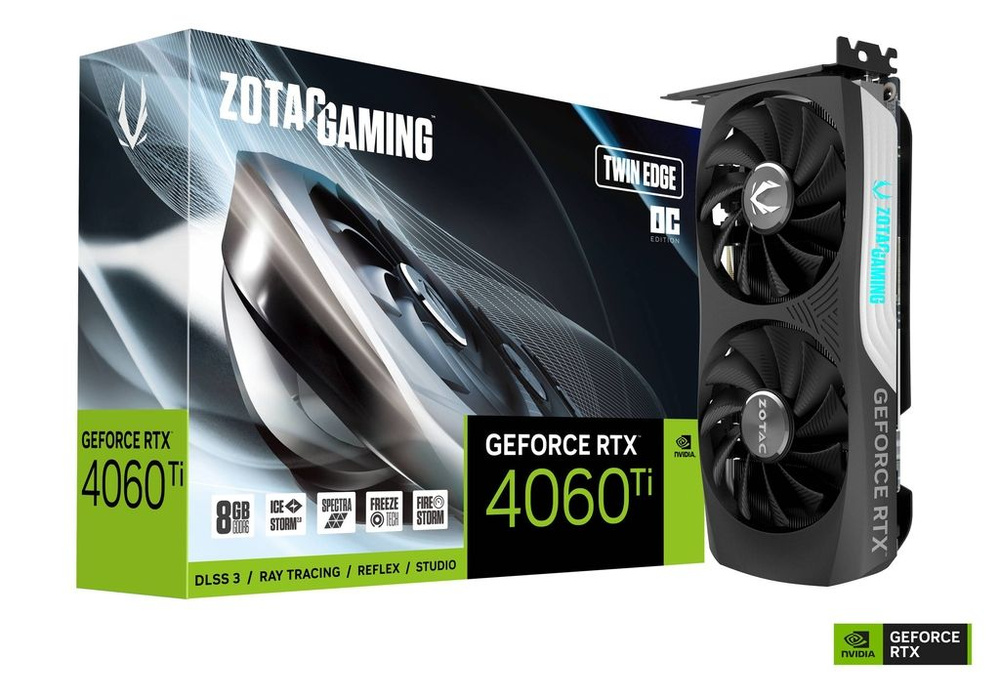 Видеокарта ZOTAC GeForce RTX 4060 Ti, 8 ГБ PCI Express 4.0