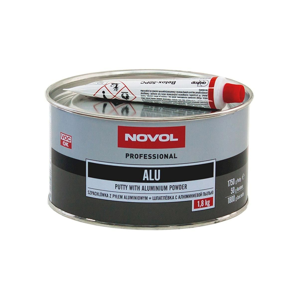 Шпатлевка с алюминием Novol Alu Putty With Aluminium Powder 1,8 кг.