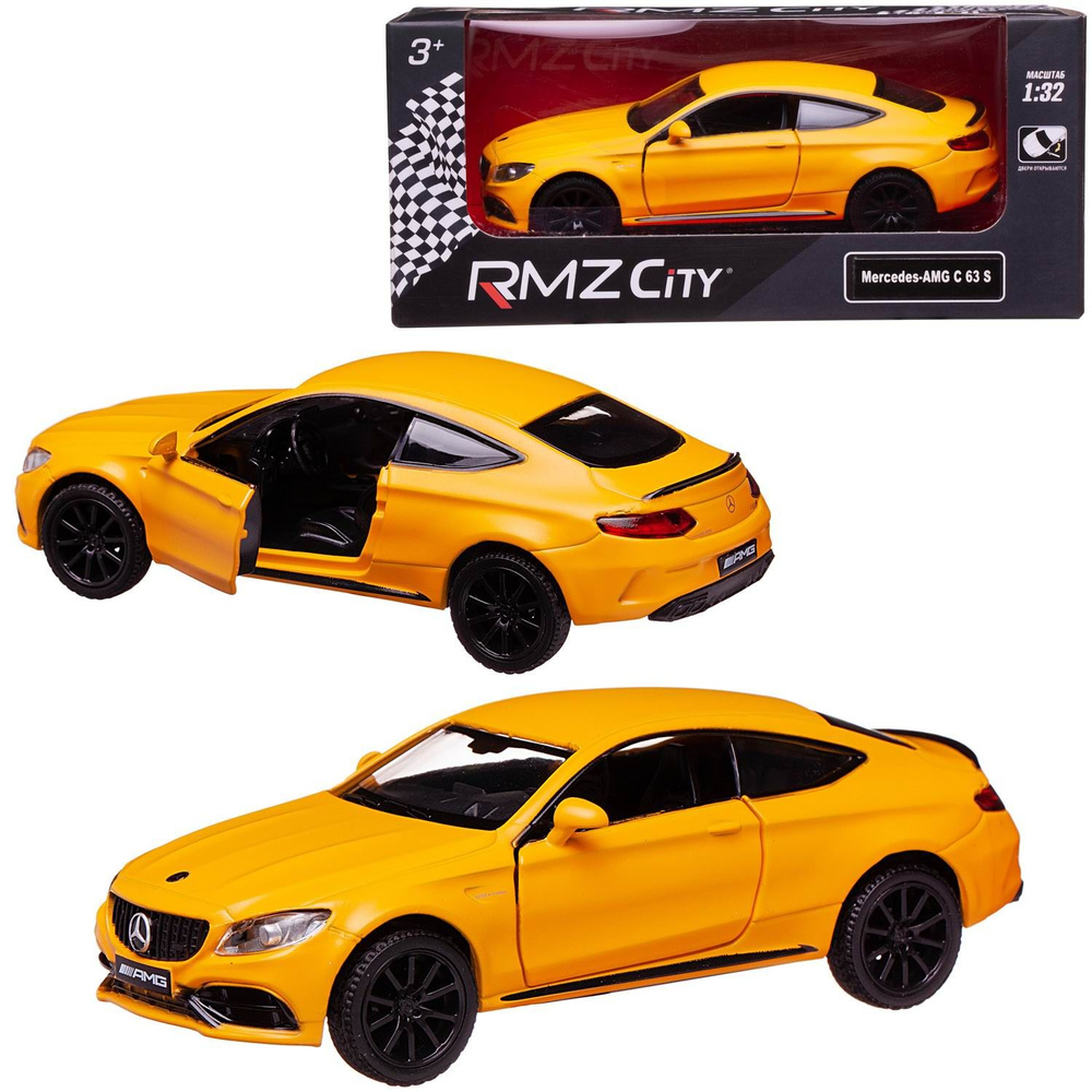 Машина металлическая Uni-Fortune RMZ City 1:32 Mercedes-Benz C63 S AMG  Coupe 2019, цвет желтый (554987M(E)) - купить с доставкой по выгодным ценам  в интернет-магазине OZON (1054639060)