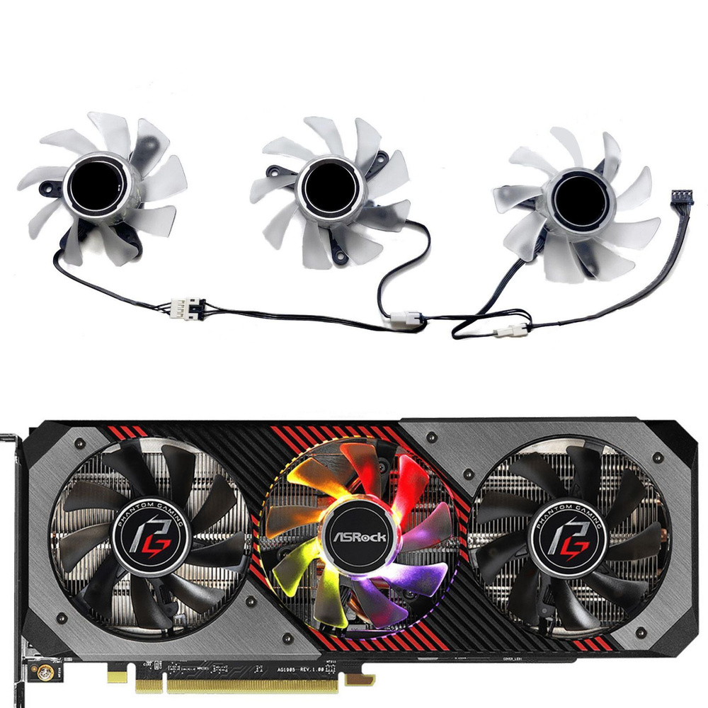 PVA080E12R 4-Pin Кулеры (вентиляторы охлаждение) для видеокарты ASROCK ...