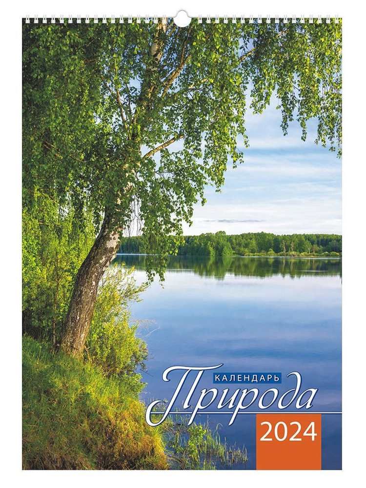 Настенный перекидной календарь 2024 год "Природа" на ригеле, 34х48 см ...