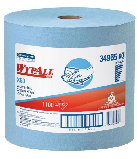 Материал протирочный нетканый KIMBERLY-CLARK Wypall x60 34965, голубой, 1100 листов в упаковке  #1