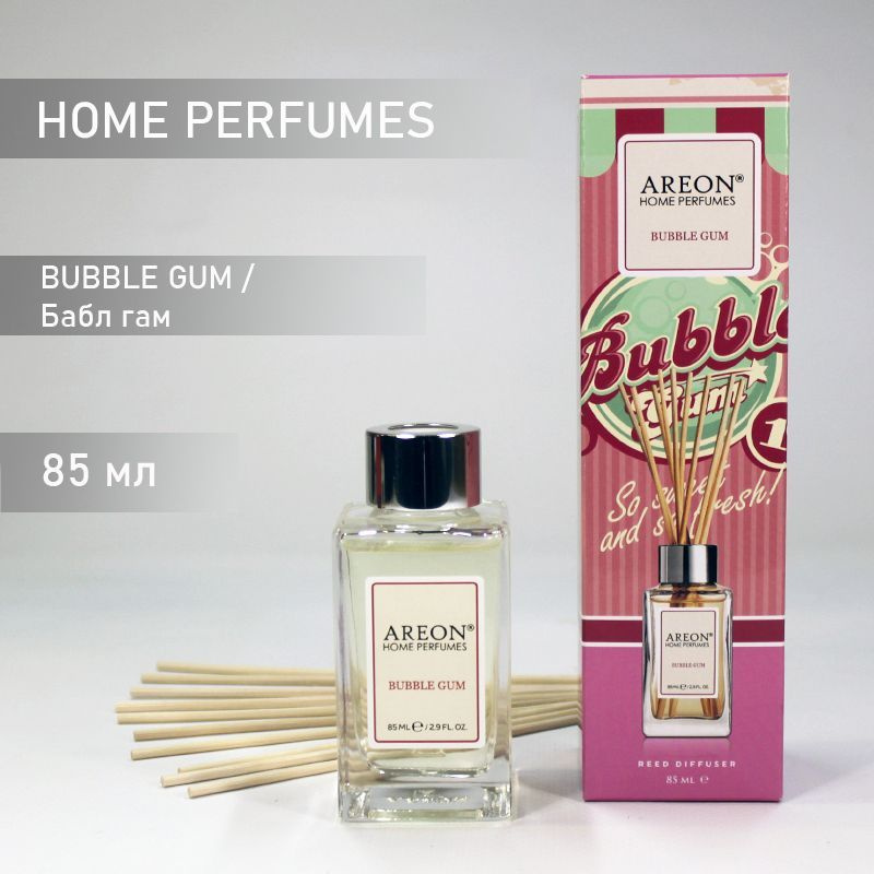 Ароматизатор интерьерный AREON (банка, деревянные палочки) BUBBLE GUM / Бабл гам 85 мл  #1