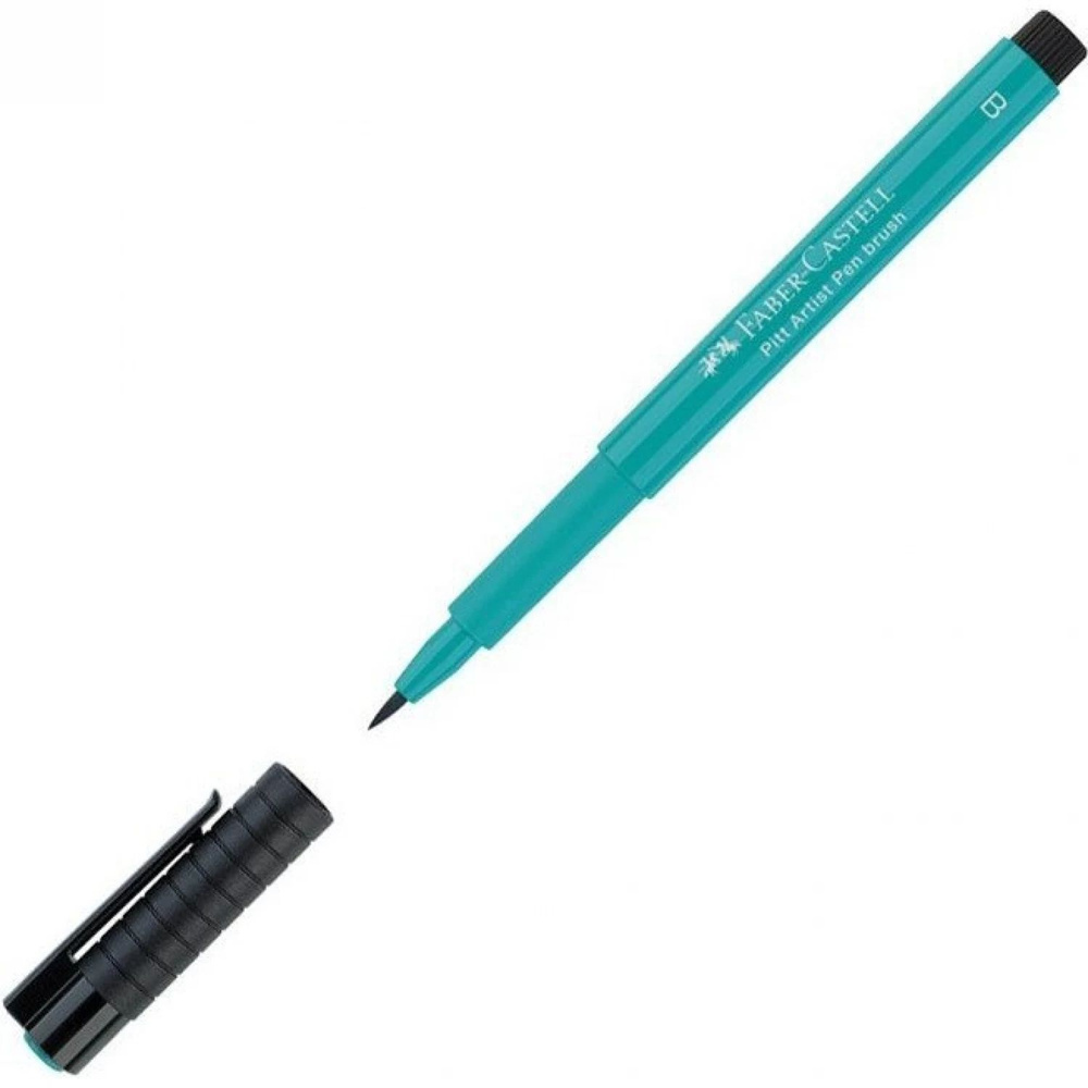 Ручка капиллярная Faber-Castell "Pitt Artist Pen Brush" цвет 156 кобальтовая зелень, пишущий узел "кисть". #1