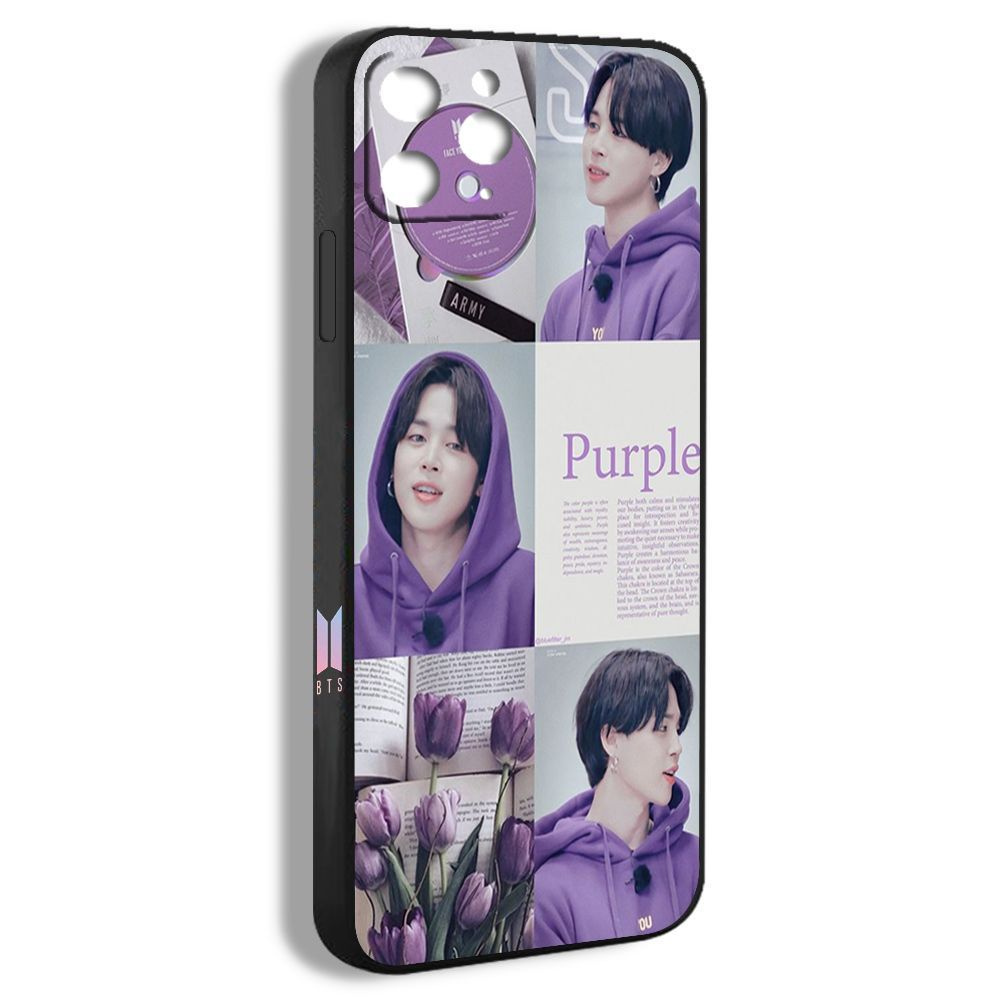 чехол для смартфона Подходит для iPhone 11 pro Jimin Чимин BTS музыка поп  милый мальчик рисунок фиолетового цветка IAA22 - купить с доставкой по  выгодным ценам в интернет-магазине OZON (1178185279)