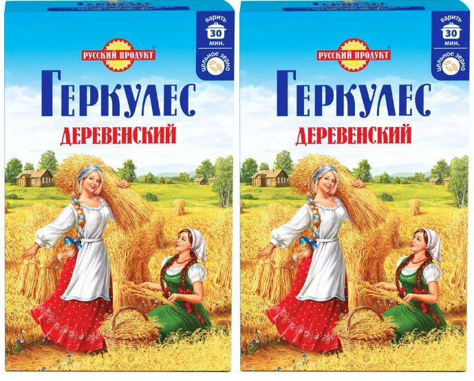 Русский Продукт крупа овсяная Геркулес Деревенский, клетчатка помогает ...