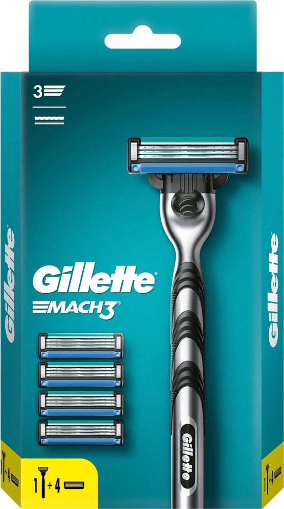 Станок для бритья Gillette / Джилетт Mach3 многоразовый, с 5 кассетами ...
