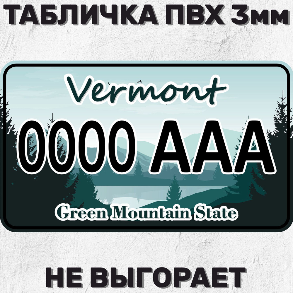 Декоративная табличка Сувенирный номер на машину / мотоцикл Vermont USA  Вермонт США 29х17 см, 17 см, 29 см - купить в интернет-магазине OZON по  выгодной цене (1209203464)