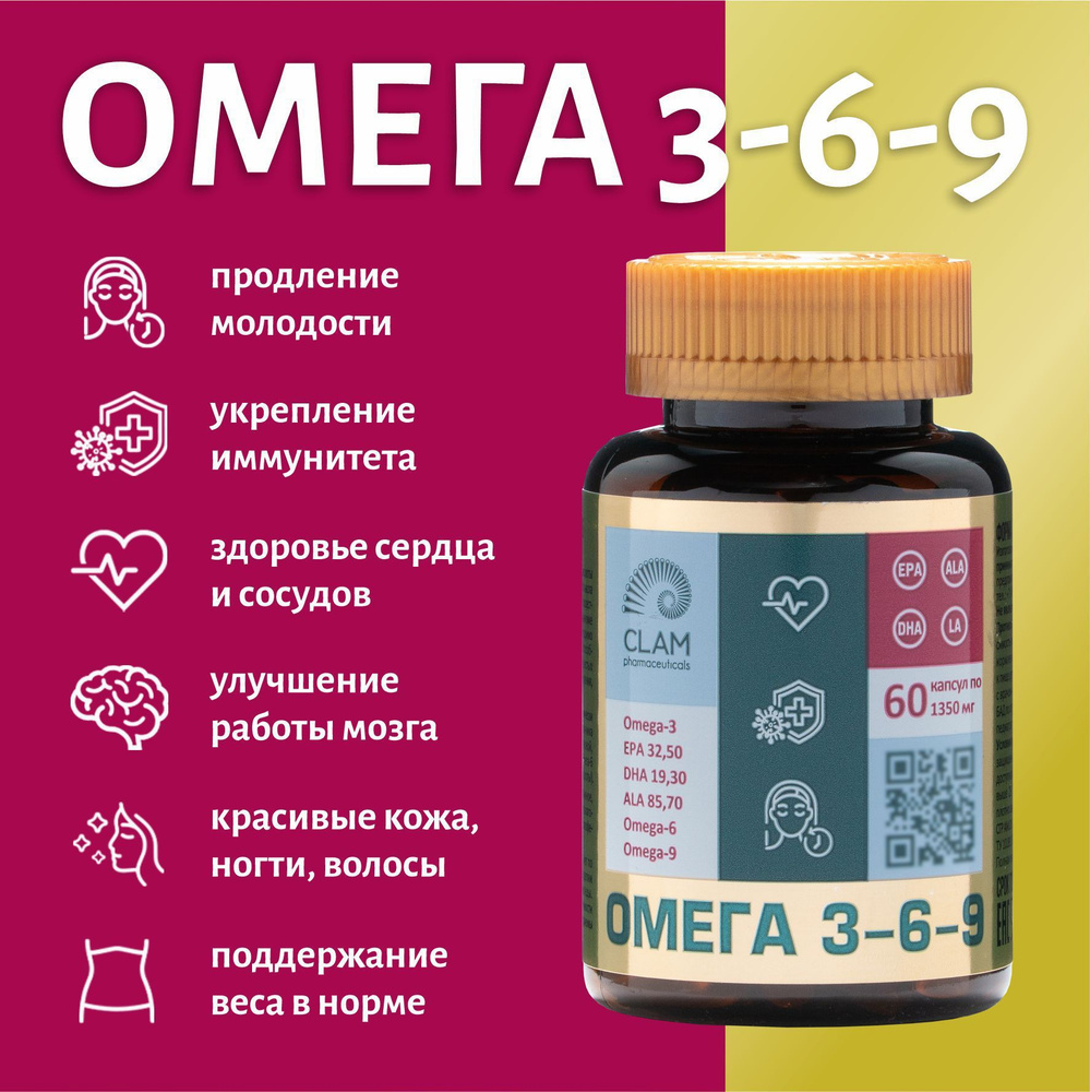 Витаминный комплекс Омега 3-6-9 рыбий жир в капсулах для детей и ...