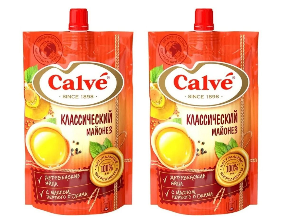 Майонез Calve Классический 50%, 2 уп по 400 г #1