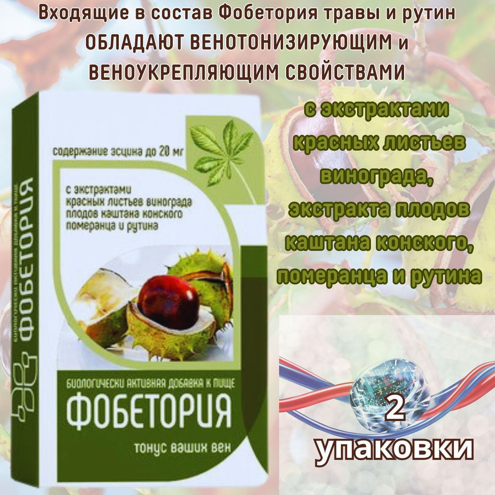 Фобетория 600мг таблетки 24 шт, для тонуса вен - купить с доставкой по  выгодным ценам в интернет-магазине OZON (1207601332)