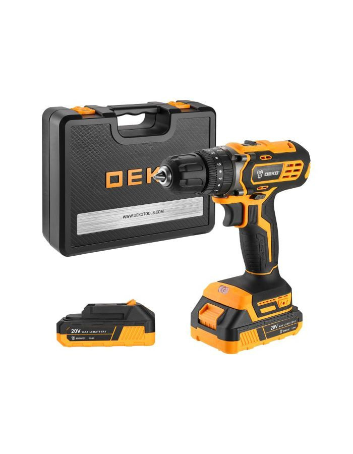 Аккумуляторная дрель-шуруповерт DEKO DKCD20 Impact SET 3 в кейсе + набор 63 инструмента электроинструмент, #1
