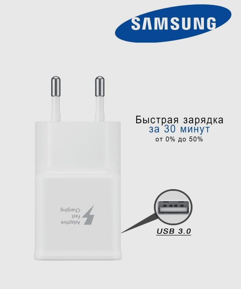 Сетевой адаптер Samsung Travel Adapter Fast Charger 15W / блок для быстрой  зарядки / белый