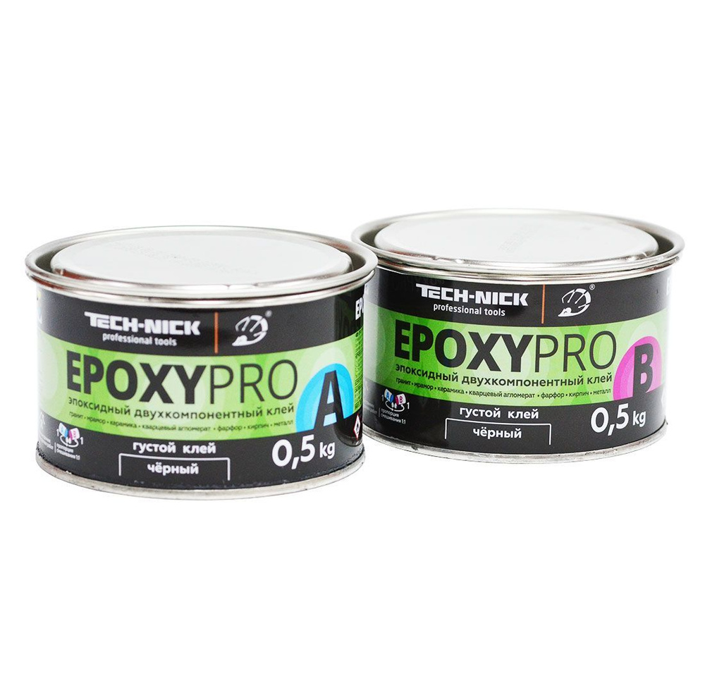 Клей эпоксидный EpoxyPro (черный/густой) 0,5+0,5кг TECH-NICK #1