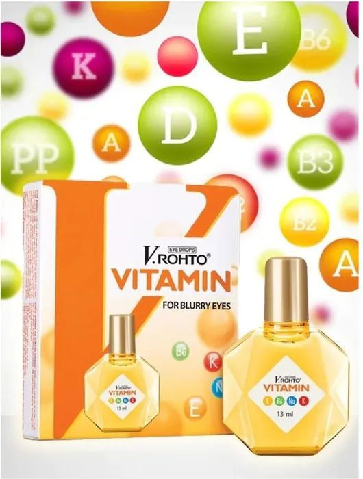 Капли для глаз V.Rohto Vitamin с витаминами B6 и E. 13мл - купить с ...