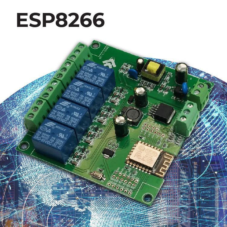 ESP8266 беспроводной Wi-Fi 4-канальный релейный модуль ESP-12F Wi-Fi ...