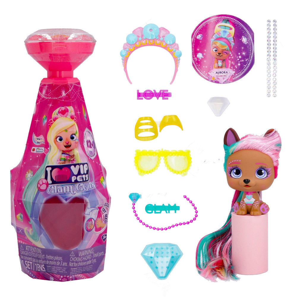 Фигурка IMC Toys VIP Pets GLAM GEMS Модные щенки Aurora - купить с  доставкой по выгодным ценам в интернет-магазине OZON (1247008781)