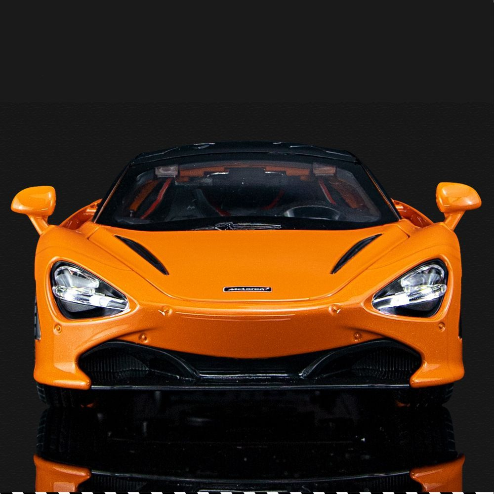 Машинка металлическая спорткар McLaren 720S Orange 1:24 длиной 20.5 см,  Коллекционная модель машины для взрослых, Игрушечный автомобиль с звуковыми  и световыми эффектами для детей - купить с доставкой по выгодным ценам в