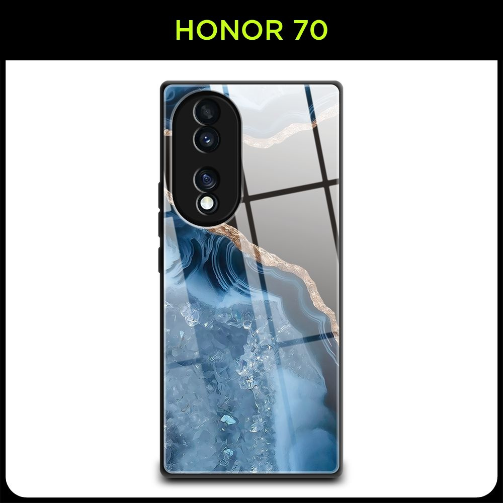 Стеклянный чехол на Honor 70 / Хонор 70 с принтом 