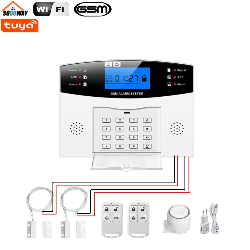 Sgooway Tuya умная беспроводная проводная Wi-Fi GSM охранная сигнализация система  безопасности дома с автоматическим набором движения детектор двери купить  по доступной цене с доставкой в интернет-магазине OZON (1459146073)
