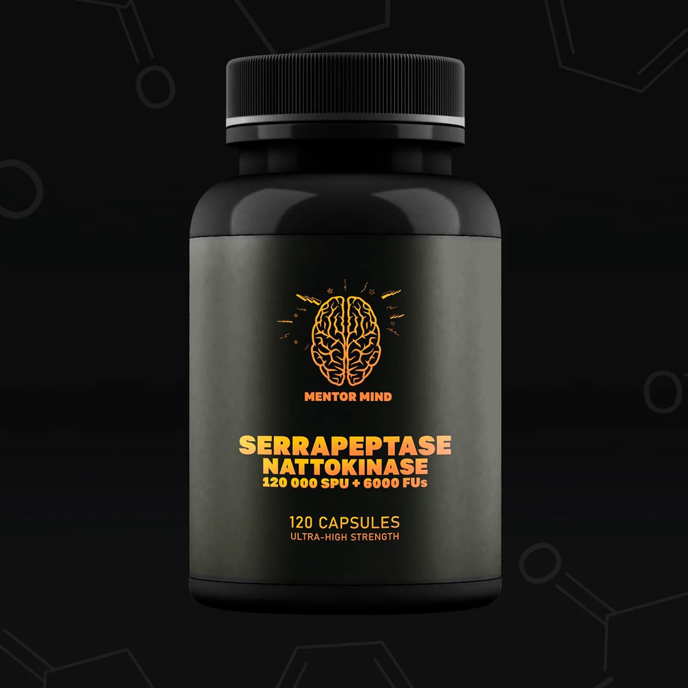 Серрапептаза 120000 SPU + Наттокиназа 6000 FUS 120 капс Mentor Mind ...