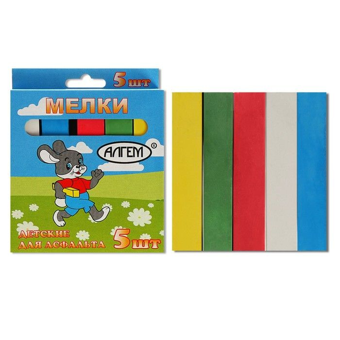 Мелки цветные для асфальта 5 штук "АЛГЕМ", квадратные - купить с ...