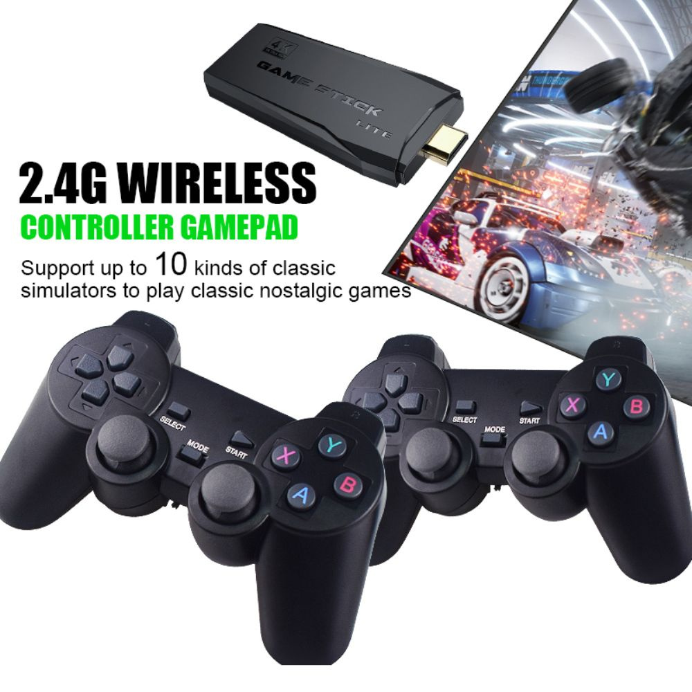 Портативная игровая консоль 2.4G Wireless Controllers Gamepad 64ГБ  приставка M8 4K HD 2,4G 10000 игр 64 ГБ Ретро мини-классические геймпады  Семейный контроллер ТВ для PS1 / GBA - купить с доставкой по