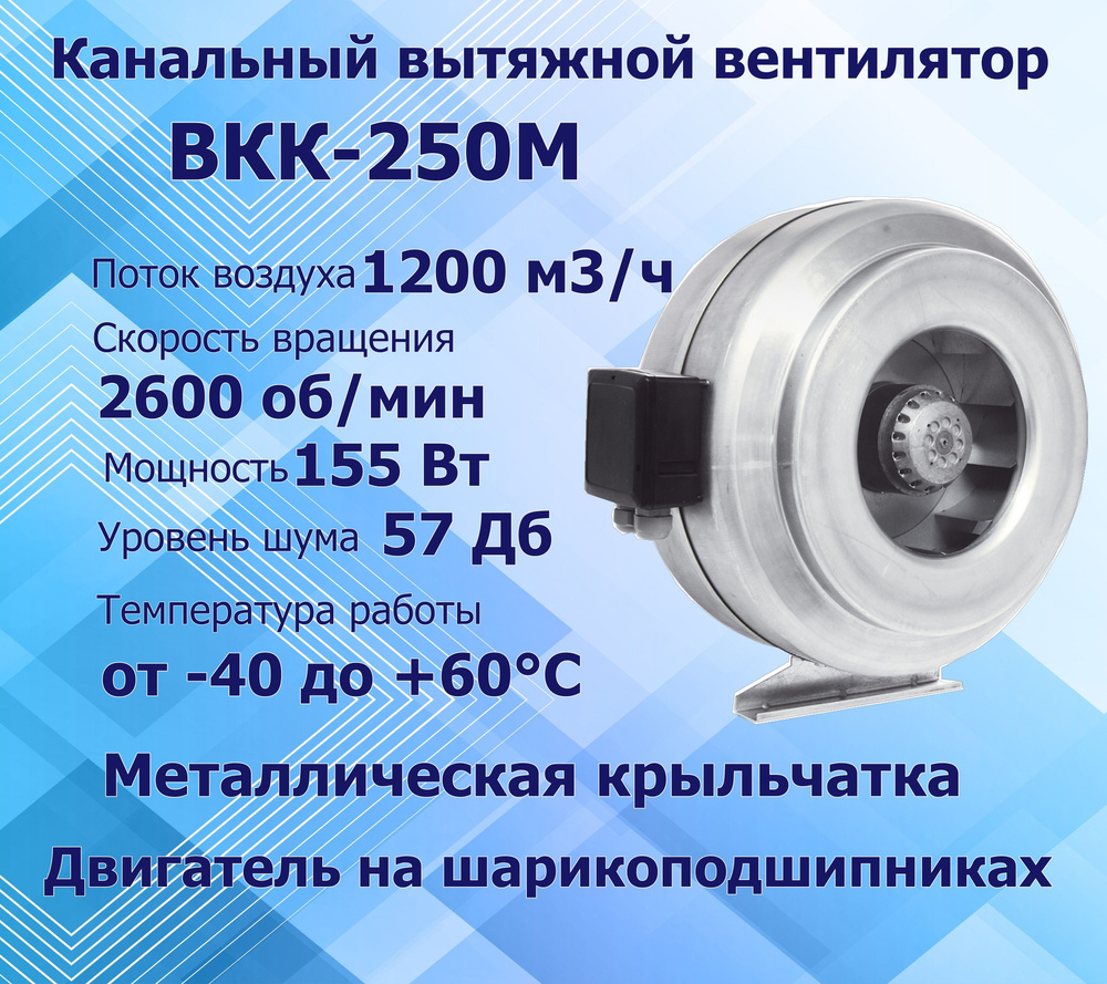 Канальный вытяжной вентилятор BKK 250-M круглый - купить по выгодной цене в  интернет-магазине OZON (654233029)