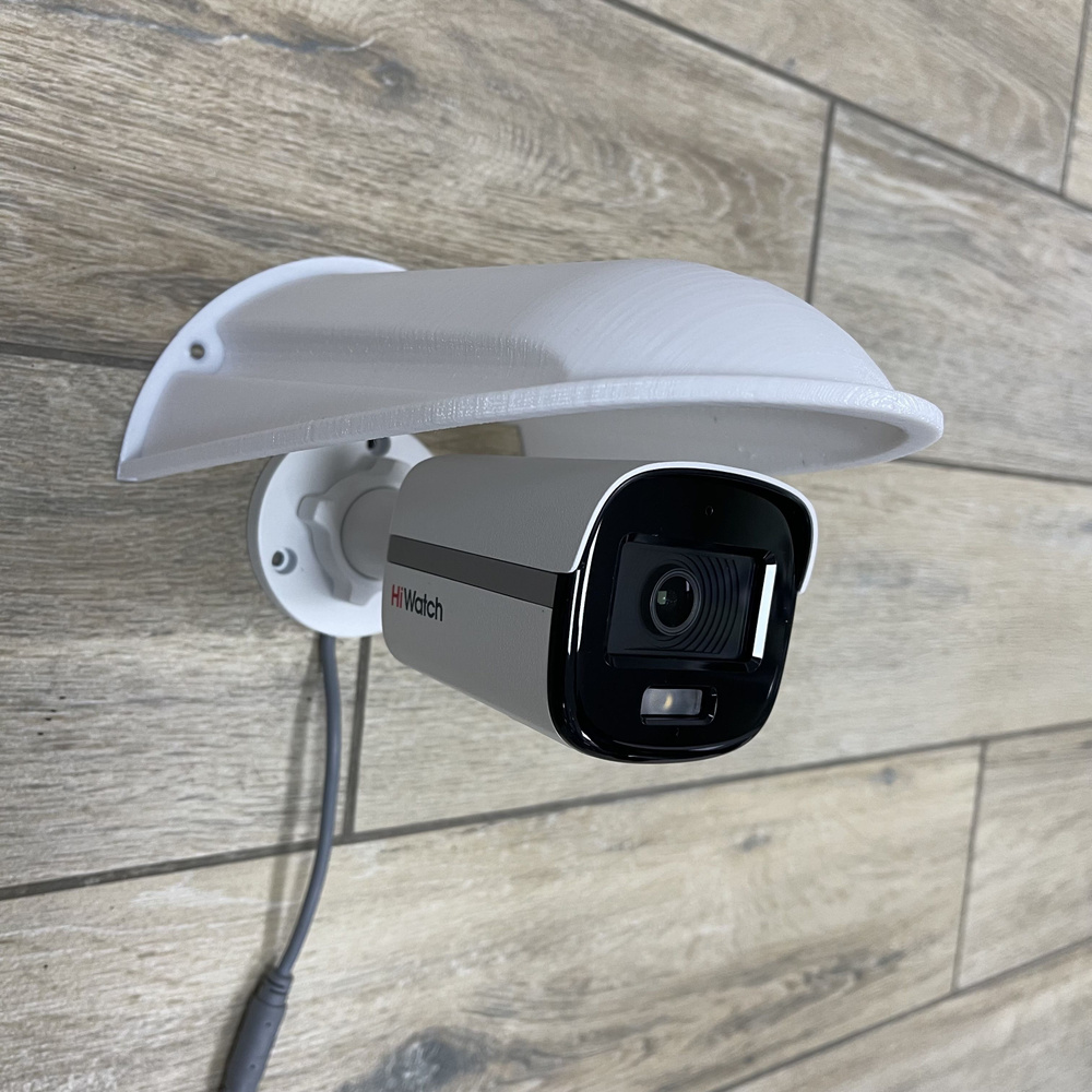 Уличный защитный козырек для камеры видеонаблюдения, розетки, выключателя Ракушка-XL 3D-печать HIKVISION #1