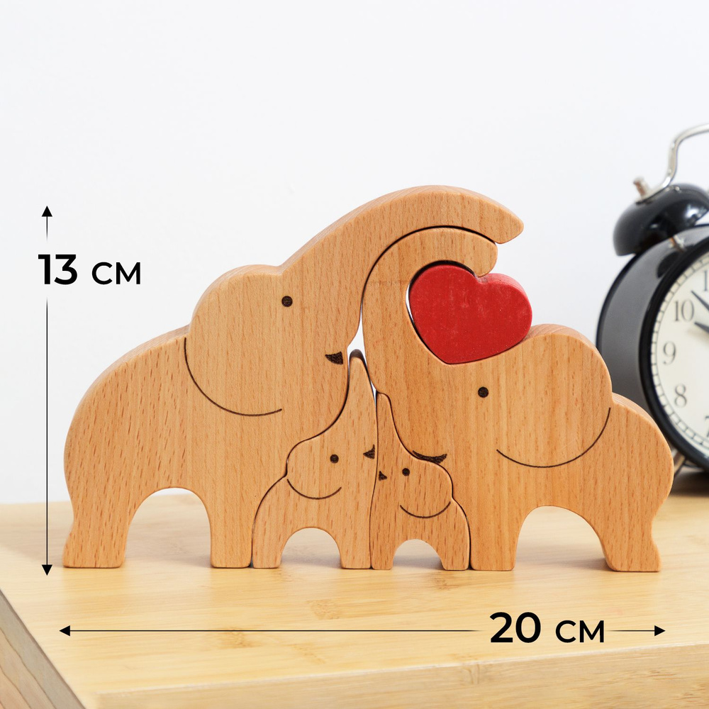 Статуэтка семья слонов со слоненком деревянная, фигурка из дерева, пазл,  для интерьера и дома - купить Сувенир по выгодной цене в интернет-магазине  OZON (643500490)