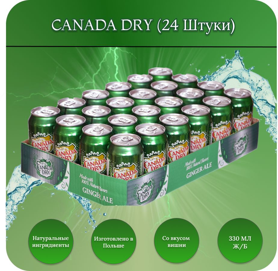 Газированный напиток Canada dry Канада драй 330 мл,24 шт, Польша  #1