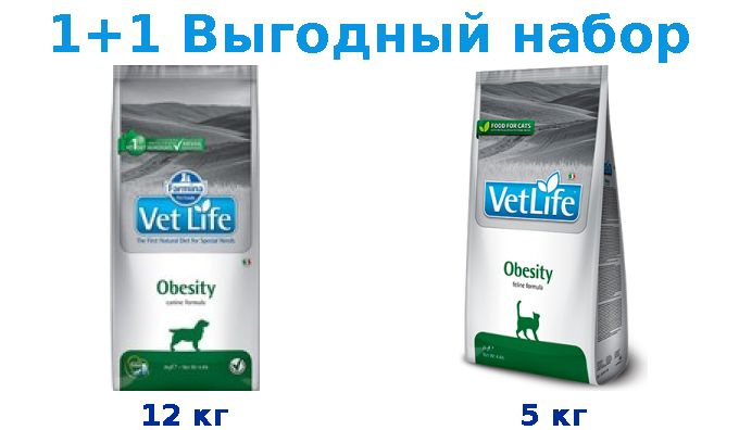 Ветеринарный корм, Farmina Vet Life Obesity курица, рыба 12 кг ...