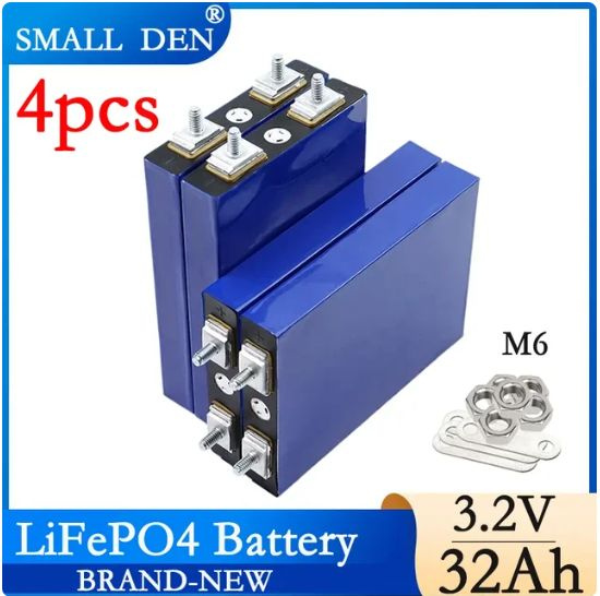4 таблетки Новый 3.2V 310Ah 320Ah 105A 32Ah Lifepo4 аккумулятор 3C ...